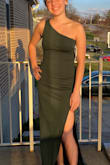Super nice. Bought it and don't need any alterations. Is tight but so light and soft you can't even feel it. Slit goes an appropriate amount up and is a really cute dress. - Heidi K.
