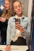 LOVE this shirt! You can dress it up or dress it down, wear it to work or wear it to dinner. It is a MUST HAVE for your closet! Here I went for a more messy tuck, also looks great all the way tucked in, or pulled out! - Jaime S.