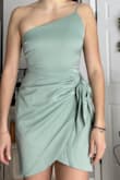 Love the color, the design, the bow, the fit, and the length!! The one shoulder just doesn't look well with my broad shoulders and there's nothing really keeping the no strap shoulder up, I just constantly wanted to pull it up! I'm sure it would look so cute on right person! - Kristen K.