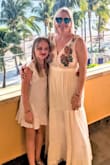 I wore this dress for vacation and then for family pictures. I usually wear a size large 10/12 but the medium fits perfectly. It's a little long, but I knew that would be the issue with my height. I'm very happy with my purchase and received many compliments. - Skye N.