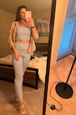 This set is so cute and comfortable, and perfect for spring! The top fits true to size, might be a bit snugger with extra padding or larger busts due to the zipper being on the side and it zips down. - Emily B.