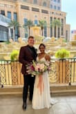 I ordered this dress for my Vegas Elopement, I couldn't be happier. Perfect length and fits like a glove, got so many compliments. The rhinestones are so beautiful, this dress looks so expensive.
Just love it :) - Paola P.