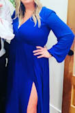 Wore this to a wedding 6 weeks postpartum as it looked nursing friendly and it was perfect! Got so many compliments and the color was stunning! - Natalie S.