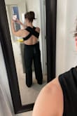 Even with 4" heels on this jumpsuit would need to be taken up. I needed it for an event and couldn't get it done in time so I returned it. - Heather Z.