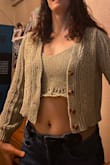 The yarn is so soft! The sleeves on the cardigan are long and I love it! Also thick enough so I don't have to wear a bra! - Kristen T.