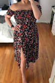 Ending up ordering a large since I read some reviews but I definitely could've ordered a medium and it would've been fine too. Love this dress, super comfortable and I can't wait to wear it for my friends' wedding rehearsal dinner! - Stacy R.