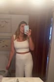 I am shocked that this outfit fit because I am tall with long legs, so pants are almost ALWAYS short on me. These fit perfectly though! They were soooo comfy too & not at all see through. I wore them on my bachelorette trip for our spa day and got so many compliments. - Sarah C.