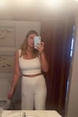 I love the way this top looked on me. I was worried about it being too short but with the matching pants it was perfect!! I wore it on my bachelorette trip for a spa day and received so many compliments. I will be wearing this on my honeymoon for sure! - Sarah C.