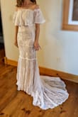 We were worried about ordering a wedding dress online but the experience could not have been better. This dress fits my daughter as if it's custom made for her. Absolutely beautiful. She is wearing 3" heels in the photo. We had visited all of the local bridal boutiques and she found nothing she loved. When she saw this online it was exactly what she had pictured for her wedding. It is well made and simply gorgeous. Shipping was very fast as well. Thank you, Lulus!!! - Audrey T.