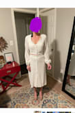 I bought this outfit (top & skirt) & I'm in LOVE!! It's comfortable, classy, trendy, stylish, & a perfect addition to your summer wardrobe. You can dress it up with nude heels or dress it down a bit with cute wedges & a jean jacket for those cooler summer evenings. It's definitely a refreshing take on a classy 2 piece.
The only "complaint" I have is that, even though the skirt is lined, it's still see-through, so another slip will be necessary (at least for me).
I hope they offer it in different colors, because I'd absolutely but it in 1.......in 3 more colors :) - Katey C.