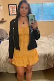 I love the style and the fit of this jacket! The material is really nice; not too heavy. I would definitely recommend buying this jacket! - Vanessa L.