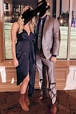 I am three months pregnant and in that awkward not a bump but just super bloated phase. This dress hid that perfectly! The under slip was a little short for me but the way the other layers fell it wasn't a problem. - Stephanie K.