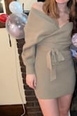 I love this dress. I'm not very curvy but this dress really accentuates what I do have. The color is also perfect for fall, winter, or even spring! And it's comfortable. It's my favorite dress. - Lilly F.