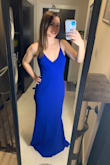Loved the silhouette of this dress and the color. Usually, I'm between an S and XS and went with S because XS was sold out. Unfortunately, it was just too big for me. The fabric is also heavy, which I wasn't expecting, but I don't see it as a negative anyway. If XS comes back in stock I'd definitely be reordering. - McKenzie S.