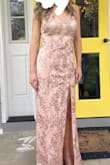 Wore this to my senior prom and loved it! I consistently wear a small but am on the shorter side and had to get the dress shortened a bit. Sparkles make it a little scratchy but it's so flattering. - Riley S.