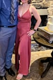 This dress was a perfect fit to my figure. I had to get it hemmed (as I do with many long dresses). I love how this dress accentuated my body and I that was able to move around and dance comfortably in it. My wedding guest attire (dress, shoes, necklace and earring) was all from Lulu's! - MJ P.
