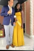 The dress was absolutely great. The straps stay in place when you adjust them, unlike any other dress...BUT THE SLIT IS VERY HIGH YOU NEED TO GET IT SEEMED. It is so high it goes up to your belly button but other than that :) - Nailah A.