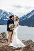 I ordered this dress for my elopement about two weeks before the big day. It's beautiful and the shipping was incredibly fast. I'm usually in between a small and medium so I ordered both. I'm 5'5", 140 lbs, 28" waist, 39" hips. When I chatted with the associate on the website, she told me to go for a medium (She only took my weight and height into account). I'm so glad I also ordered the small because it fit perfectly and that is the one I went with. - Haleyanne H.