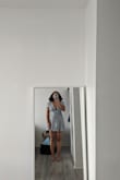 This dress is very cute and fits snug, so select your size per size chart, that's what I did. My bust measurements are 42 inches, waist 33 inches, hips 44 inches and I got a size XL and it fits. Yes the V neck is really deep but I can make it work. I wish the dress was a tad bit longer but it's super cute and summery and the arms are a bit too small for the proportions but nothing terrible. - Lori G.