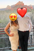 This dress is AMAZING! Perfect for rehearsal dinner, but could also work as a bachelorette dress for curvy girls. I have an hourglass shape, big bum and large ta tas and this dress does have stretch but I would recommend ordering true size. I received SO many compliments on this dress and felt amazing in it! - Sarah S.