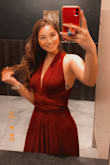This is by far the best dress I have bought from this website! It's so cute and I love that you can style the top in so many different ways. This is the only pic I have of the back. Loved this and I got sooo many compliments when I wore it for a wedding. Great quality too. Wore with nipple pasties. - Cristina R.