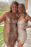 I loved it! I wore it for a sorority formal and it was so comfortable, it didn't ride up at all really. It was nice and sparkly, but turned out more pink in person which looked so much better for my skin tone! (the one on the left!) - Caroline O.