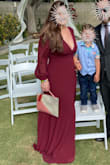 Purchased as a wedding guest dress. It was perfection! Received compliments all night long and inquiries on where to purchase! I'm not great at accepting compliments but I felt so comfortable and pretty in this that it didn't feel too conflicting this time around! It has a bit of a plunging neckline but the girls stayed put without any tape, bra, or contraption!
We had in-n-out burger at the wedding and I was able to grub and still feel like a queen!
I'm not a dress wearer - give me jeans a shirt and I'm one happy gal, but this dress. She was a dream to wear! - Meghan F.