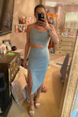 I was a little worried about the price and how this material would feel and fit. I am overly impressed. Is it perfect? No, but for the price, I am blown away. It's unique and so comfortable. As others mentioned, the zipper is difficult but only at the seam where the bust connects to the bottom and I've had that happen in dresses that cost 3x as much so not a big deal to me. I was worried that it would really accentuate my stomach because usually tighter dresses do and because others said it showed every imperfection but I disagree. I do understand how this might not be the best dress for bustier gals but my breasts are small enough that I think they look great and I don't have to wear a bra. I am sometimes a small and if my stomach were flatter or I wanted it tighter I probably could have sized down but if you aren't in-between, or don't want it super super tight I would order your usual size. I wish I could upload more than two photos but ultimately I think it's very worth it! - Morgan J.