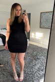 Loved this dress! I wore it out for a friend's bachelorette party. I ordered both a medium and large just in case & while the medium fit just about the same as the large, the high neck felt more comfortable with the large. It was sooo comfy! - Sarah R.