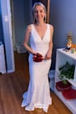 I loved this dress! I chose another, but this was a very close second. The line and the femininity at the top were stunning. I have slightly wider hips (I'm a little pear-shaped) so the hip area was a bit snug, but still workable. It's a beautiful dress that would be perfect for a wedding. - Christie G.