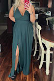 Lots of material, perfect for a little more coverage. The green color is amazing. Fit me snug in the chest but it looks good.
(Size 8/10 in pants) - Willa L.