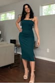 This dress is gorgeous! Perfect color and the fit is amazing! It's sexy and yet elegant! Highly recommend - Marissa B.