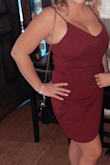 I wore this to a fall wedding and loved it. The shape is so flattering and doesn't show too much cleavage. The length was just right for me. - Erika S.