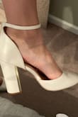 These heels are so cute. I love the gold accent inside the heel. They're comfy and the perfect height. Would def recommend! - Tieara N.