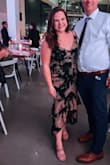 Loved this dress. I ordered the XL and am glad I did. It fit perfectly. I'm typically an L or even M in tops/dresses so I definitely recommend sizing up. So flattering and elegant. - Eva J.