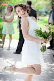 I wanted something simple, delicate and elegant for my wedding, and this dress was the perfect fit! It draped over my body in just the right way, and the little detailing along the halter top and in the back gave it the perfect delicate and sophisticated effect. It was easy, breezy, and not see-through at all. So happy with this choice! - Celeste L.