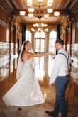 So pretty!!! So...I was still undecided if I was going to wear the veil on my wedding day because we had a courthouse elopement. Once I had my hair and makeup completed and dress on, I was like YES!!!! I loved the length and it is just great quality for the price point AND matched my dress so well. - Krisandra S.