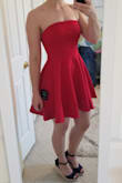 Dress stays put because of elastic around the top and is comfortable. - Kathryn M.