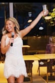 I wore this dress for my rehearsal dinner and it was perfect for the occasion! The fit is true to size and the fringe was so fun! Order it! - Joanna S.