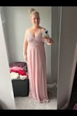 I really loved this dress. Fit great. Fabrics and material is very good quality. Flattering for anyone that doesn't want to accentuate your mid section like me. I ended up wearing another lulus dress however I would have needed to hem it a little and probably tighten the straps a little. - Stephanie K.