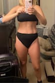 I wanted to love this suit cause it looks sooo cute! Sadly for me it clings in a way that makes me look like I have love handles (in other bathing suits I don't look like a muffin top). I usually order a Small in dresses from Lulus but sometimes a Medium if I want it to fit looser, and for these bottoms I even ordered a LARGE to ensure this wouldn't happen but I guess it's just the way it fits!! So I will have to return :( - Samantha R.
