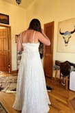 Dress is beautiful, I just didn't feel this was the one for my wedding. VERY comfortable and very pretty dress though - Caitlin H.