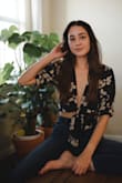 Love this top! I am small chested and this top was still flattering and well fitted. I wish I was able to find the matching bottoms in stock so I can complete the set. Buy it! - Valerie H.