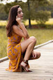 Cute! Normally I'm a 7.5 in heels, but a size 8 fits me. I would go up a half size if you are buying - Valerie H.