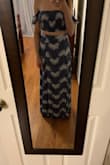 This is a cute piece. Will be really good for a beach vacation. I like the length of the skirt, for reference I'm 5.11 and it hits right at the floor so I don't need any heels. Material is very light and it flows very nice - Olga Z.