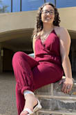 This jumpsuit is exactly what I wanted when I was sifting through tons of websites. It has pockets, breathable fabric, and a good style. The color was exactly what I was going for too, especially since it matched my school. It was perfect for my graduation photos. Love love love it! - Hailey P.