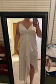 This dress was a little too frumpy on me & the amount of fabric in the front overpowered me. The chest was also way too big on me also. Would be cute if it fit correctly though! - Megan C.