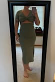 This dress is so beautiful! I love the color and the cutout. This is super flattering & comfortable. I plan on wearing it for engagement pictures this spring! - Megan C.