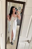 I hate ordering things online without being able to try them on, but this fit me perfectly! Being apart of the itty bitty committee, I was nervous the top would look baggy but the adjustable straps are amazing and made it feel secure. My favorite part is the length!!! It's so hard to find dresses that actually make it past my ankles when youre 6 feet tall. I cannot wait to wear this to my bridal shower! - Rylie S.