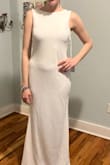 This dress seems more expensive than $100, the fabric is very thick, and I loved the back of the dress (sexy but still allows for a strapless bra). I'm 5'9" and the dress hit the floor, would be perfect for me with flats (no alterations necessary). I originally ordered a small (I normally wear a s in Lulus dresses but a m in other brands), and it was too tight, you could see the outline of my belly button or, with shapewear, every line of the shapewear. I returned and ordered a m and it looked great in a mirror selfie, but in harsher lighting (with no shapewear), I feel like it emphasized my belly while being too loose on the more narrow part of my body. Basically, I think I'm probably between sizes. - Paige B.